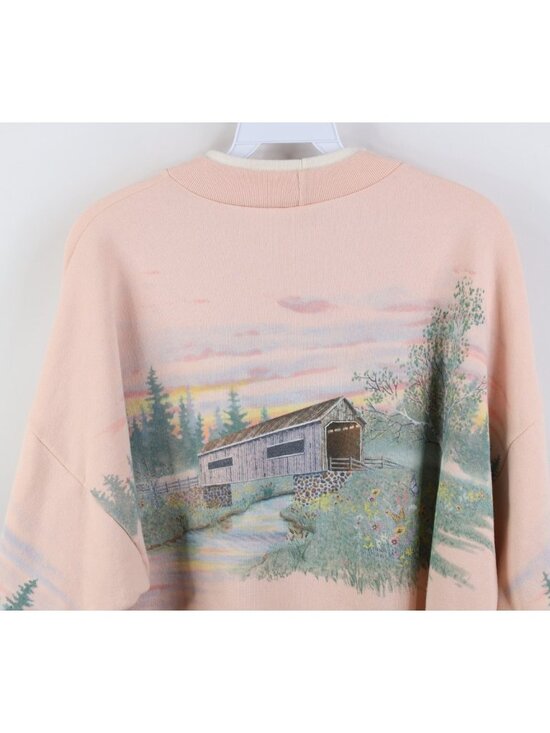 Vintage 90s Streetwear Womens Large Branson All Over Print Flower Sweatshirt USA - Picture 13 of 14